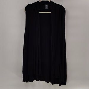 Super Nova Open Cardigan Size 3XL Black Sleeveless Lightweight With Pockets